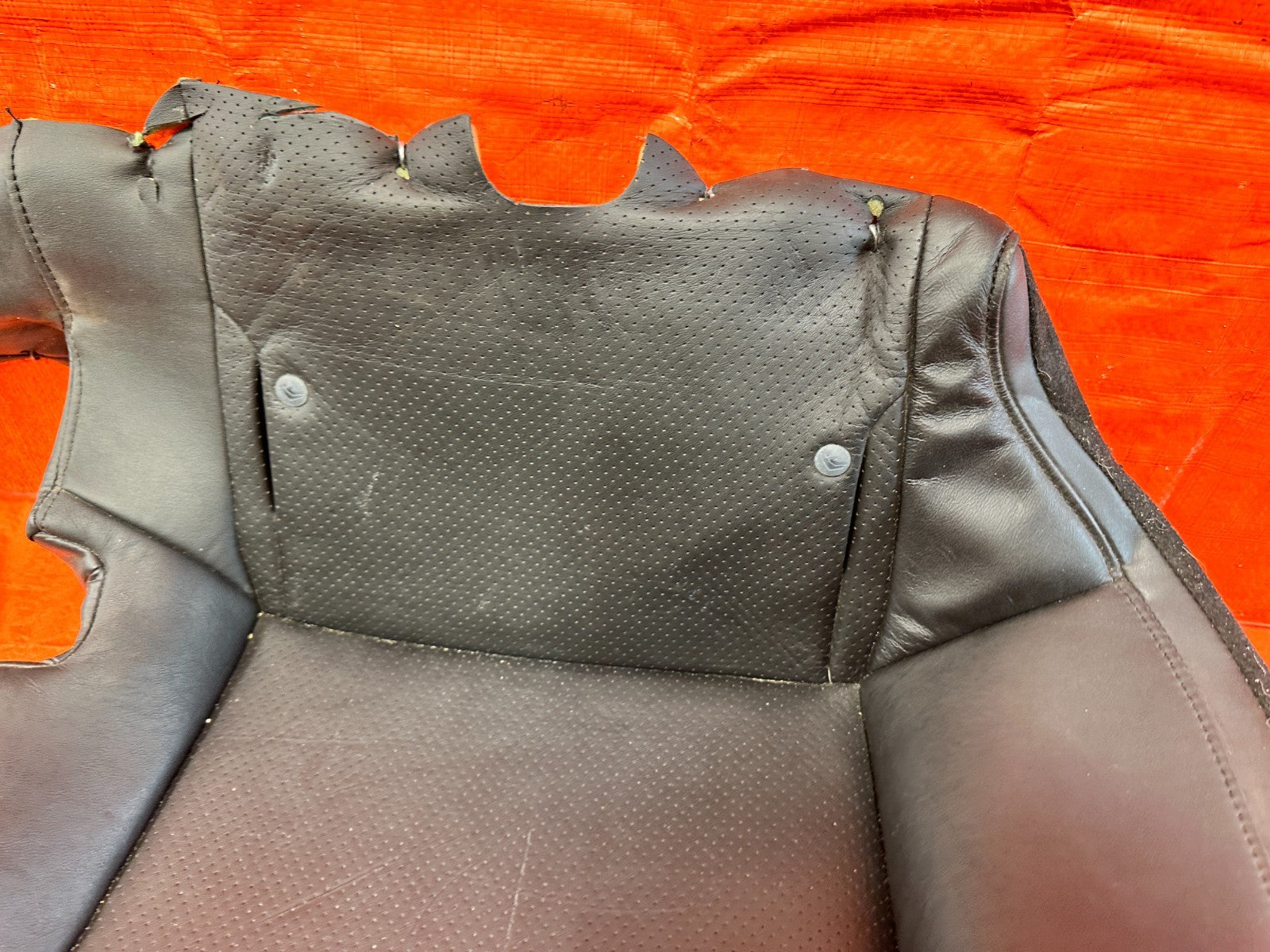 08 09 INFINITI G37 COUPE SPORT REAR UPPER SEAT BLACK LEATHER COVER SKIN OEM 3202