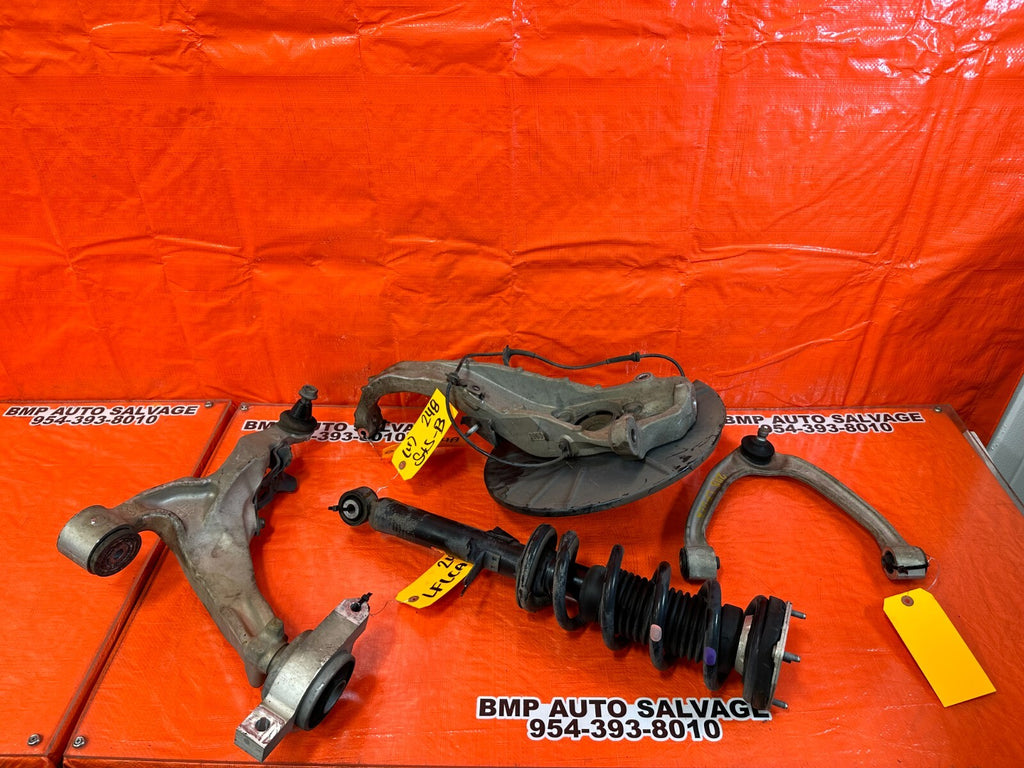 08 15 INFINITI G37 COUPE RWD LEFT FRONT SPINDLE W/ CONTROL ARMS & SHOCK OEM #2328