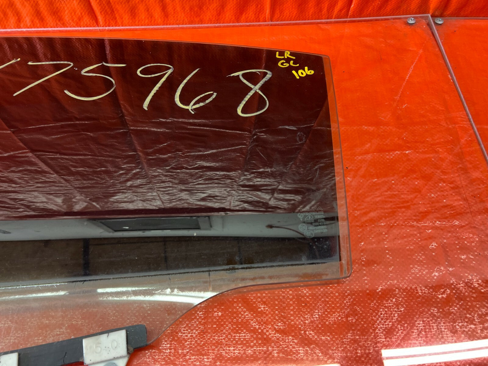 07 08 ACURA TL   DOOR GLASS WINDOW   DRIVER LEFT REAR SIDE   OEM FACTORY #1065