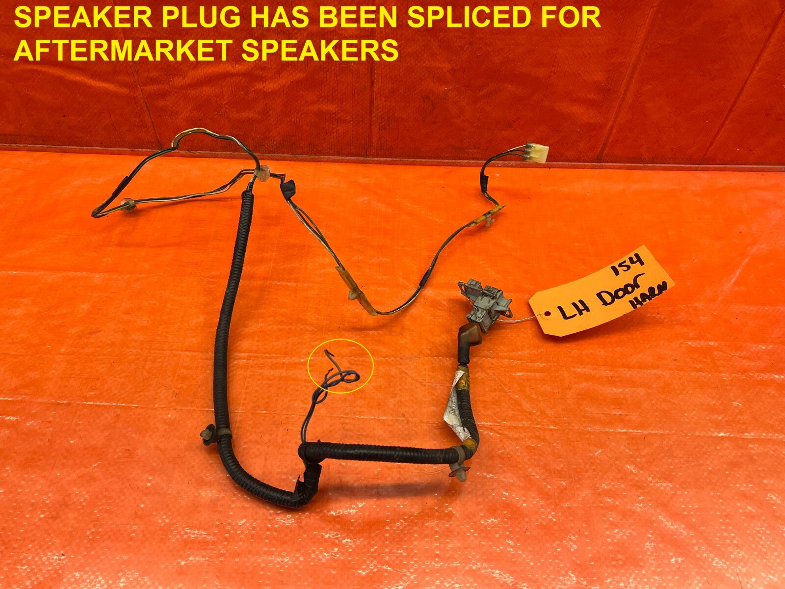 90 93 ACURA INTEGRA 2D RS   DRIVER LEFT DOOR / SPEAKER HARNESS   OEM #1540