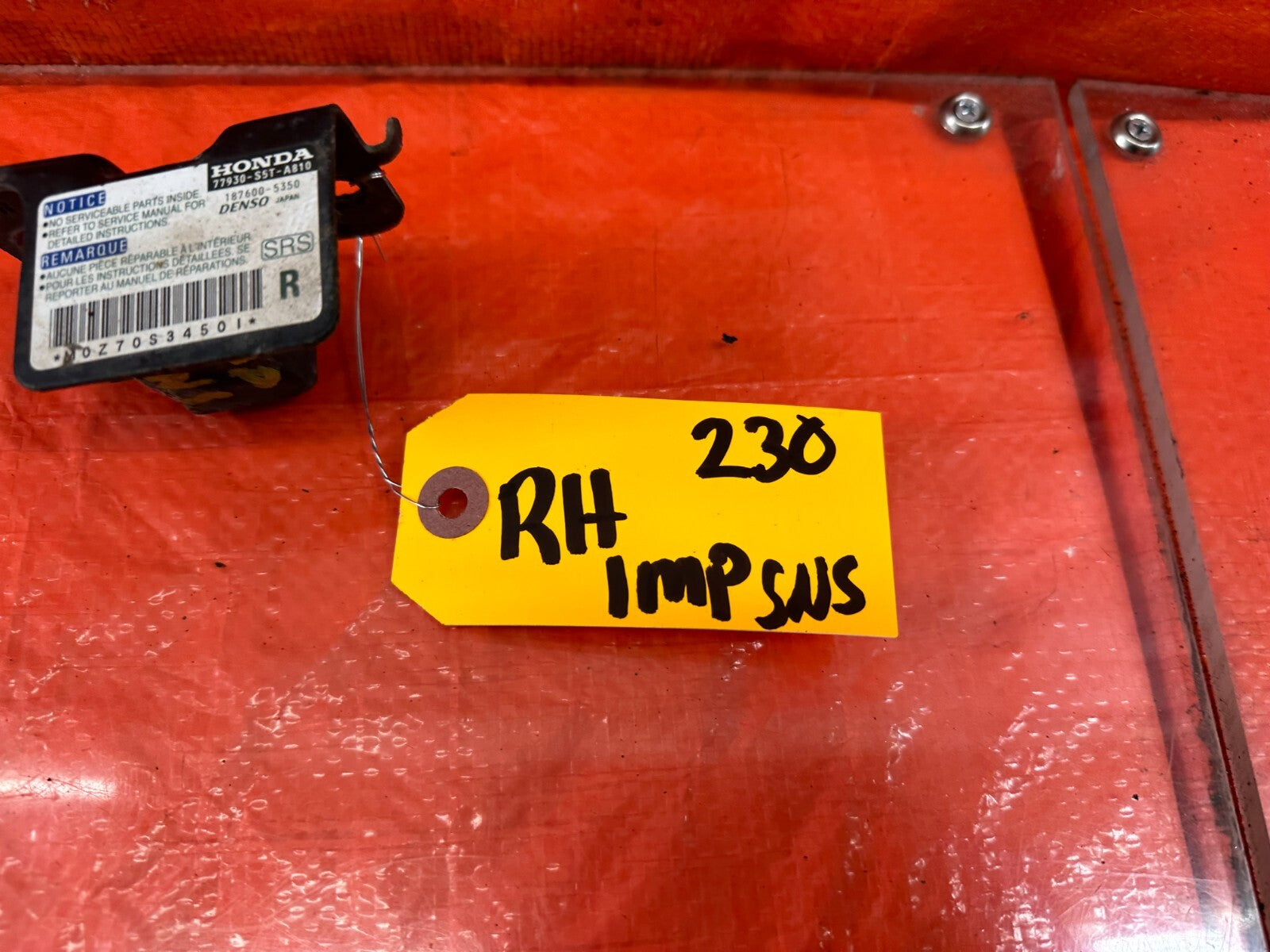02 05 HONDA CIVIC SI EP3 PASSENGER RIGHT RADIATOR SUPPOER SENSOR OEM #2302