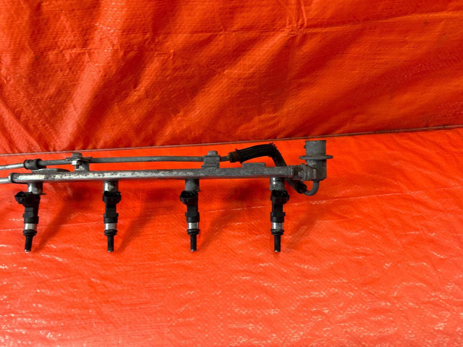 08 15 LANCER EVOLUTION X EVO 10   4B11T FUEL RAIL W/ INJECTORS OEM FACTORY #2175