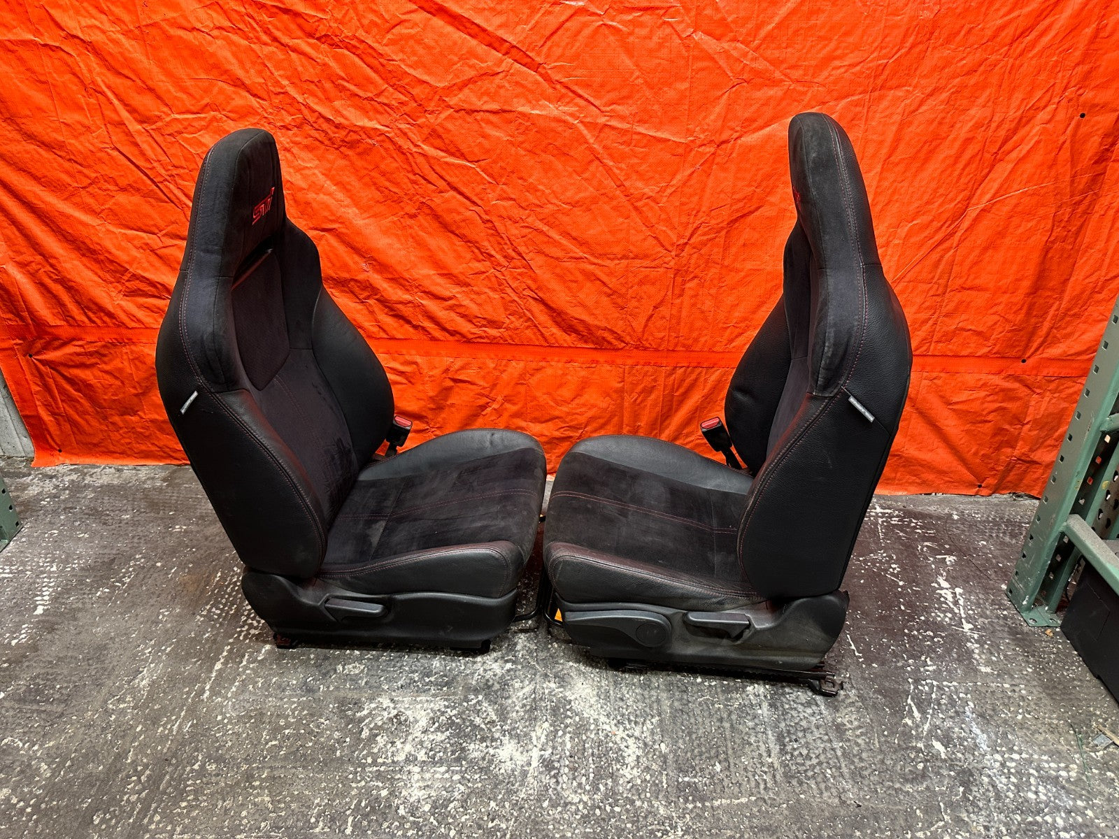 08-14 SUBARU IMPREZA WRX STI FRONT SEATS PAIR DRIVER PASSENGER OEM #7415