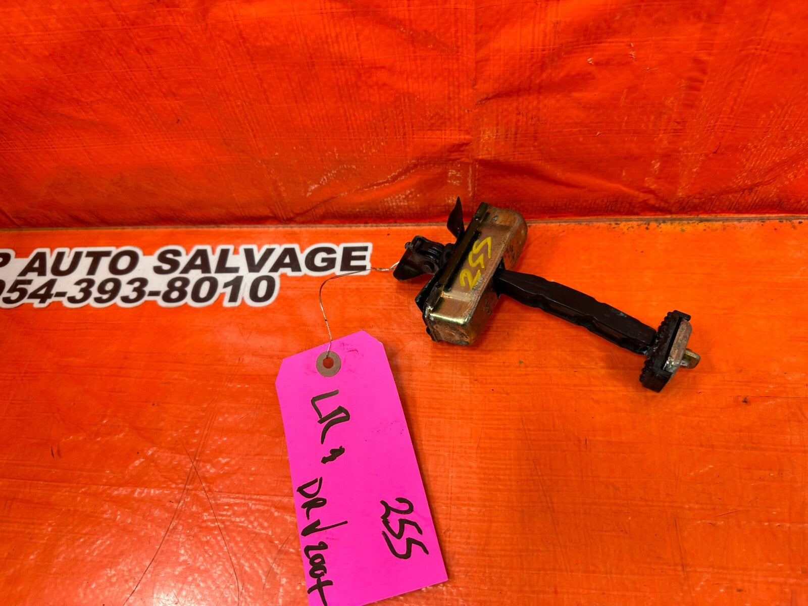 04 08 ACURA TSX   DRIVER LEFT REAR DOOR CHECKER HINGE ARM STOPPER   OEM #2555