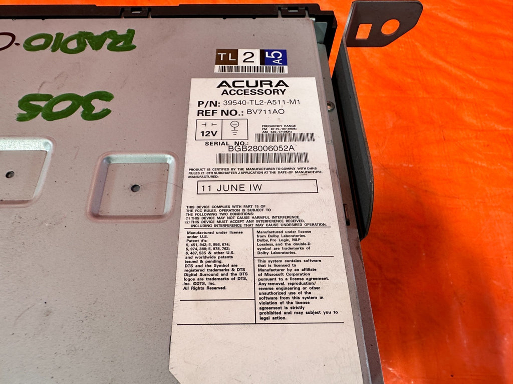 11 14 ACURA TSX   DVD PLAYER   39540 TL2 A51   OEM 3054