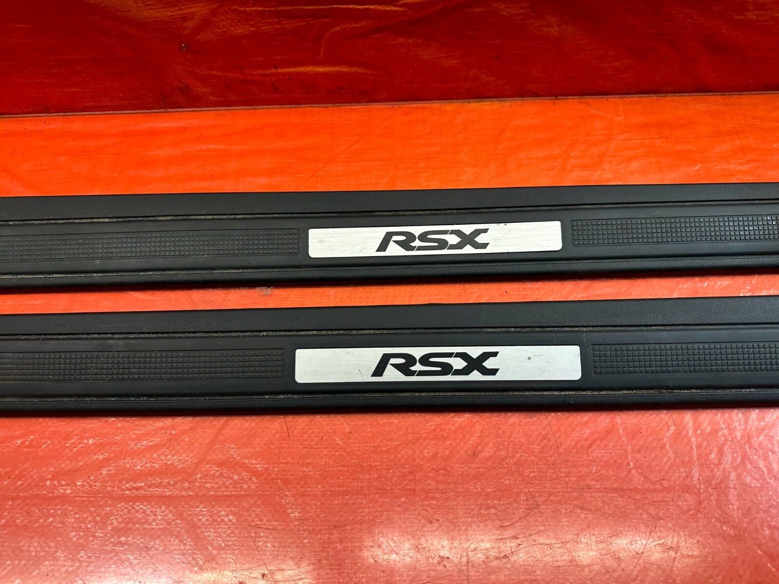 02 06 ACURA RSX BLACK FLOOR PILLAR SCUFF PLATE SET PILLARS LEFT RIGHT OEM #2404