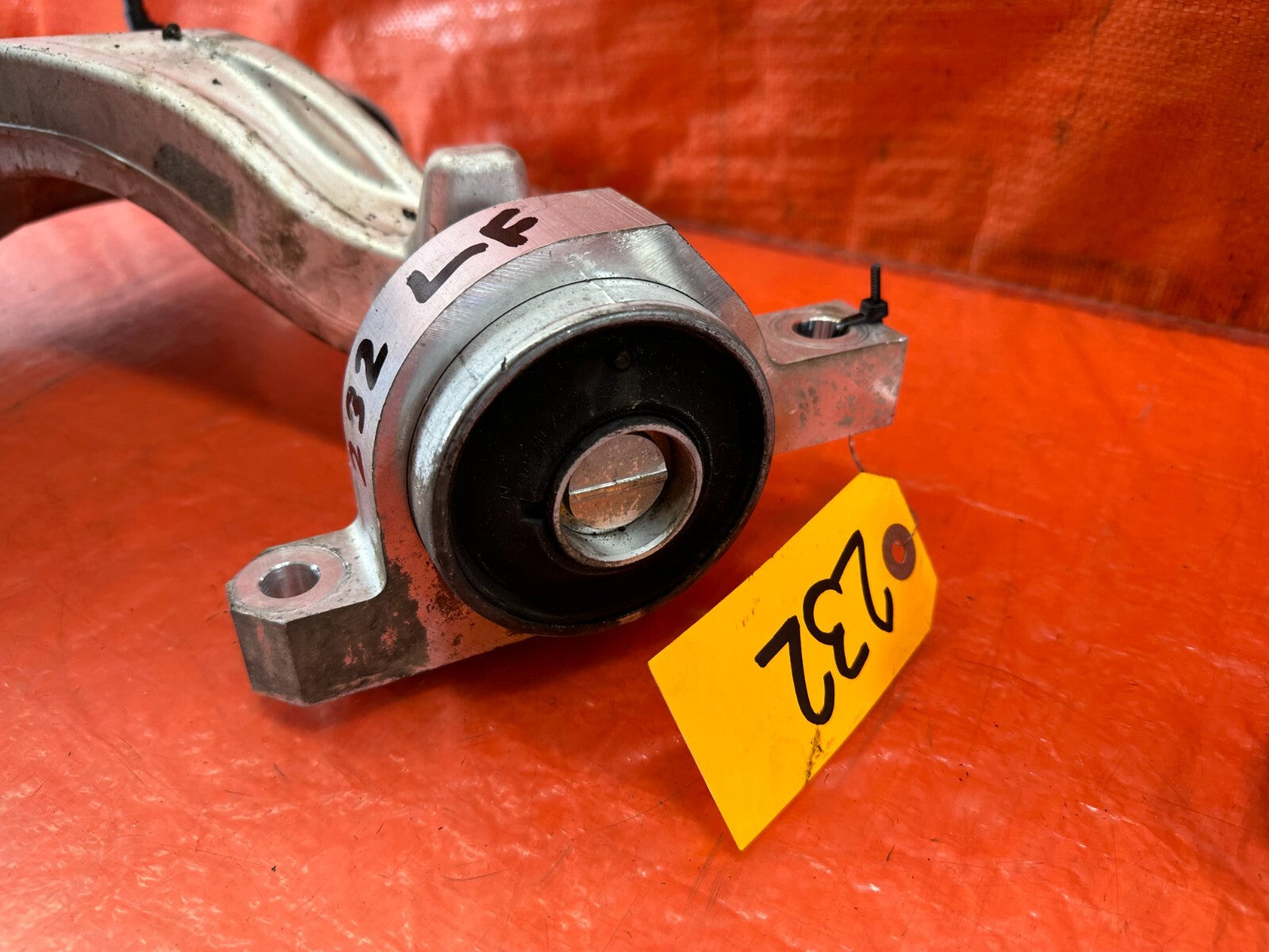 08 15 INFINITI G37 COUPE S   LEFT FRONT SPINDLE W/ CONTROL ARMS & SHOCK OEM #23216