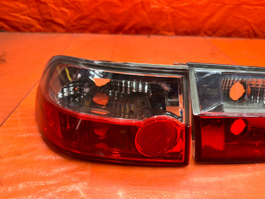 92 95 HONDA CIVIC 2D COUPE   50/50 RED CLEAR TAIL LIGHTS LAMP SET   OEM #3338