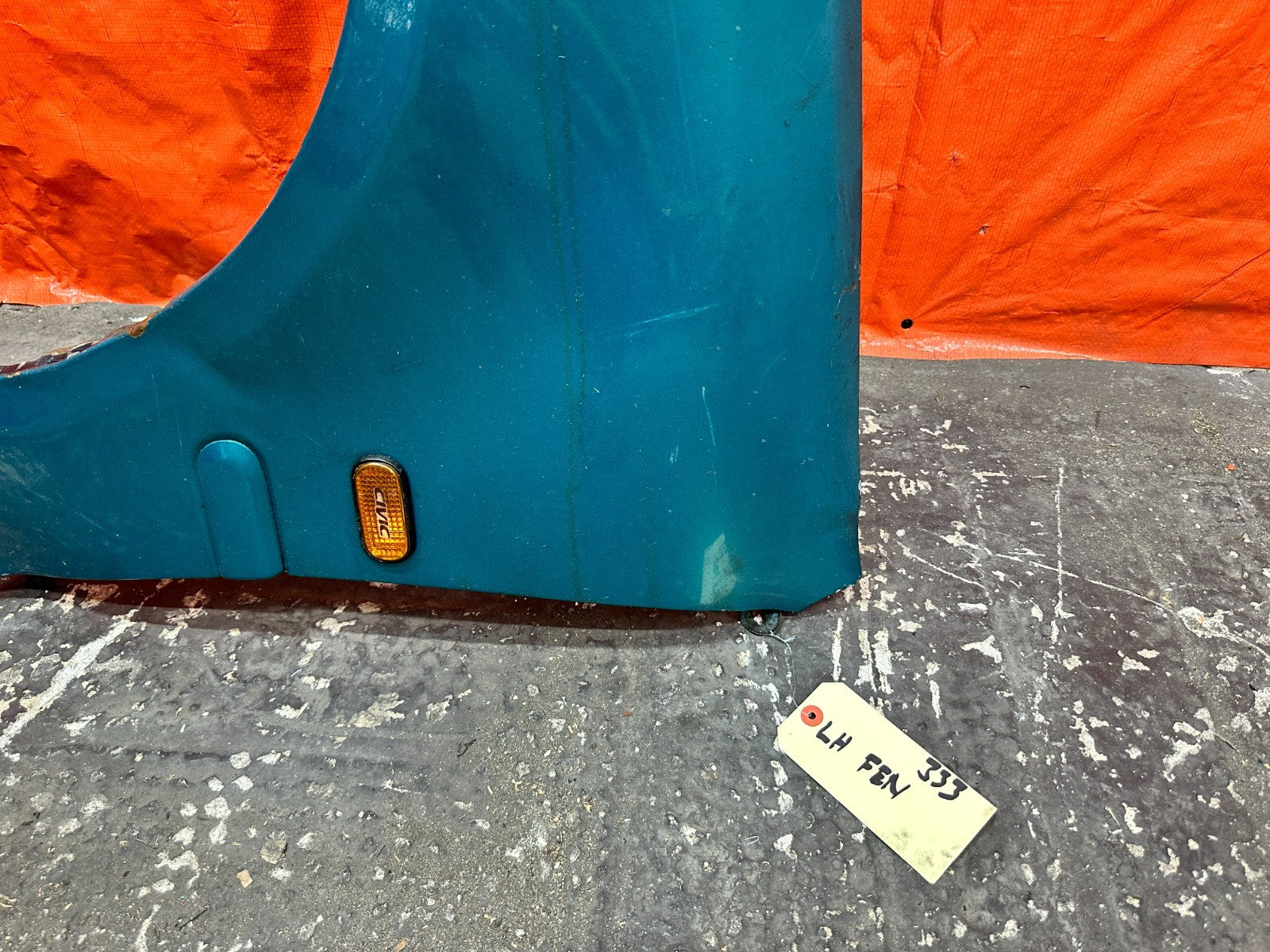 92 95 HONDA CIVIC 2D COUPE LEFT DRIVER FRONT FENDER PANEL W/ SIDE MARKER OEM6