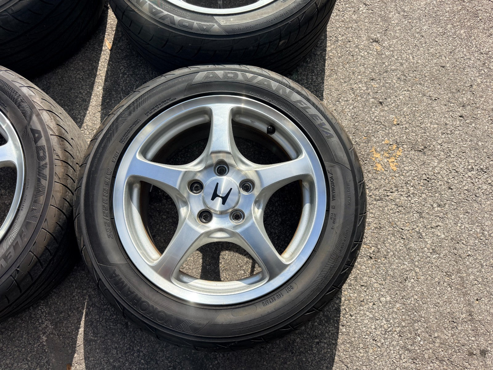 00 09 HONDA S2000   AP1 WHEELS RIMS W/ YOKOHOMA ADVAN FLEVA TIRES OEM #3373