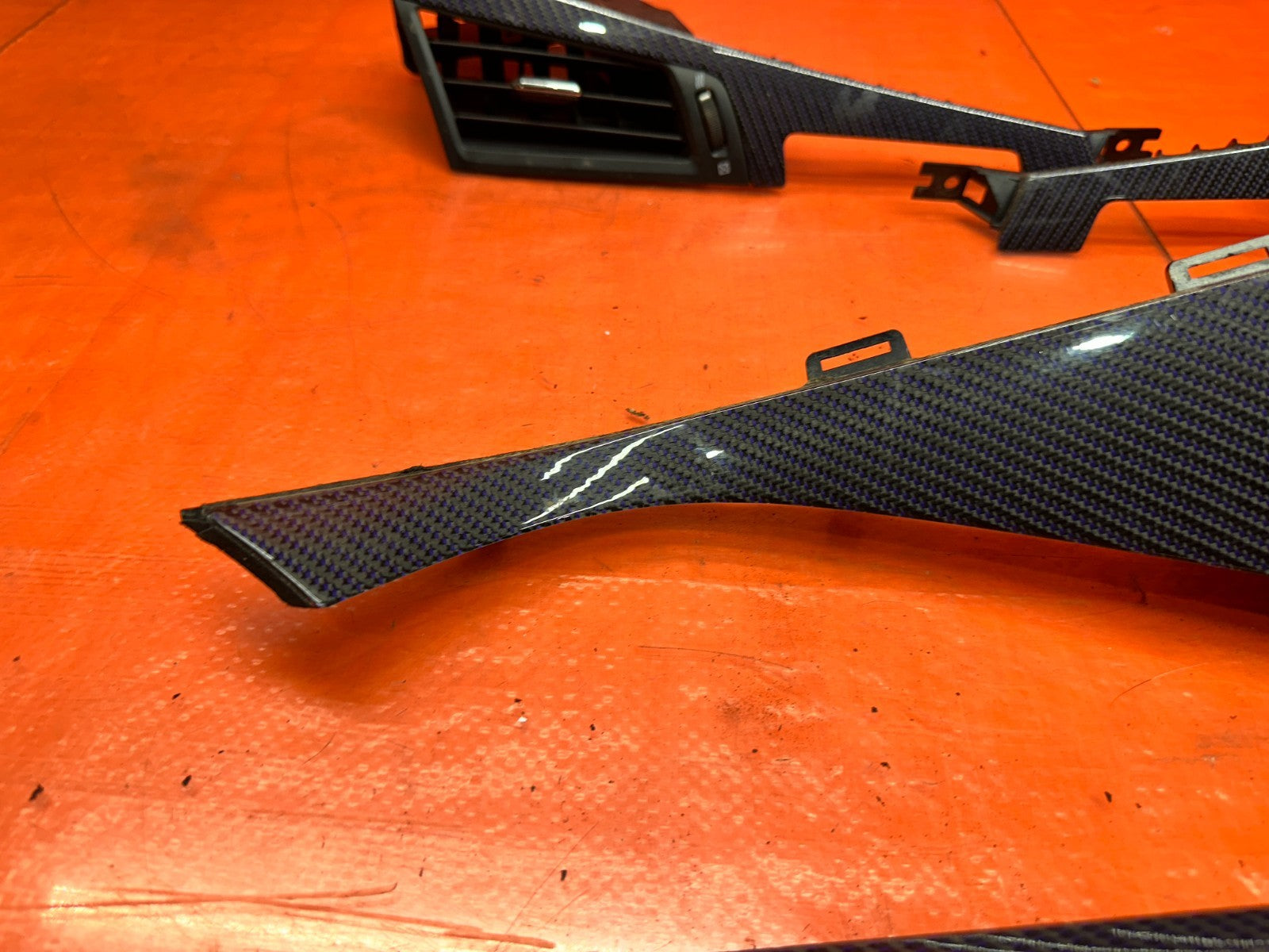 16 23 INFINITI Q60 BLUE CARBON FIBER INTERIOR TRIM DASH KIT OEM FACTORY7