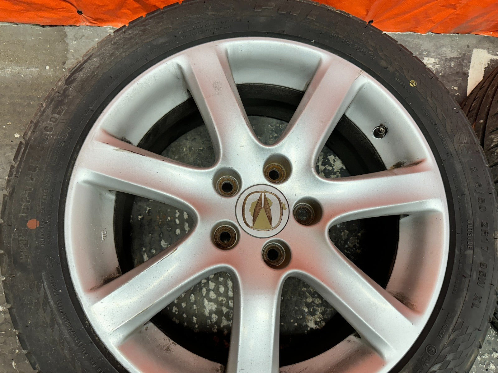 04 08 ACURA TSX 17 INCH WHEELS  W/ GOOD TIRES RIMS ALLOY OEM #33014