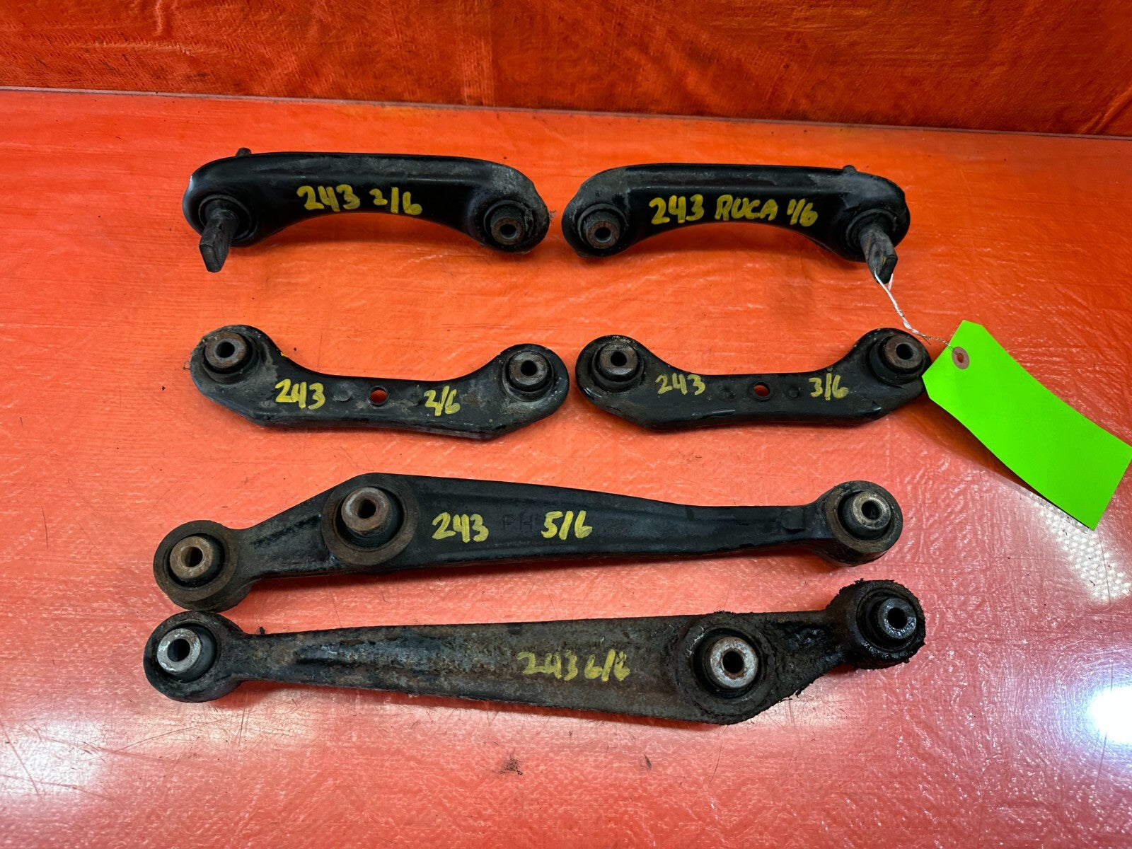 1989 89 HONDA CRX DX HF   REAR UPPER LOWER COMPENSATOR ARMS LEFT RIGHT OEM #2435