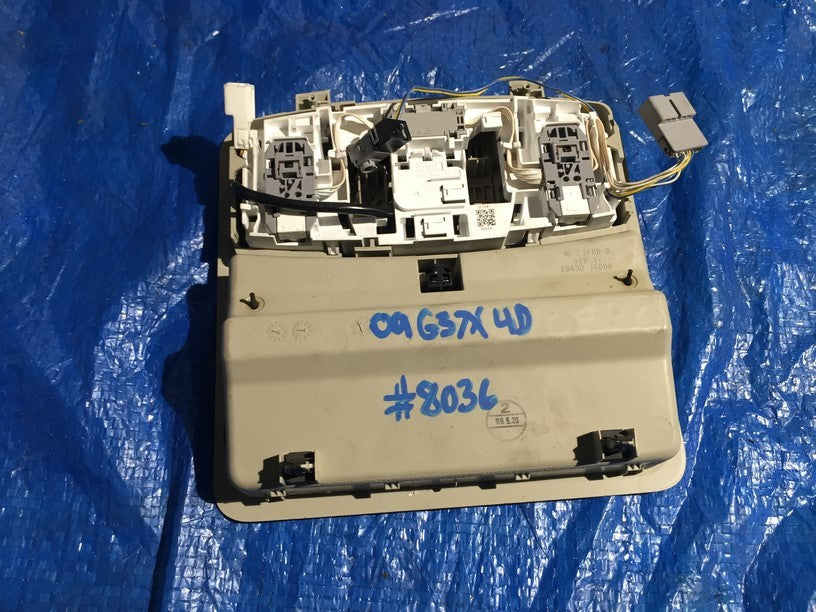OEM 2009 G37 AWD G37X SEDAN MAP / DOME LIGHT ASSEMBLY IN GRAY #11127