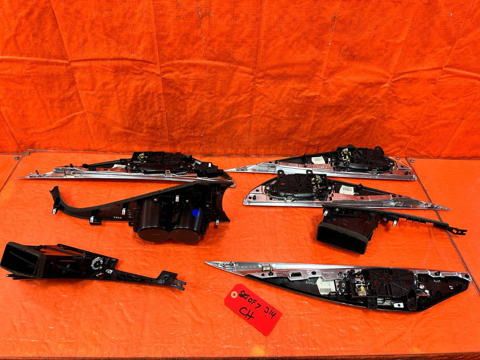 14 20 INFINITI Q50 WOOD GRAIN INTERIOR TRIM CUP HOLDERS DOOR PANEL AC VENTS OEM9