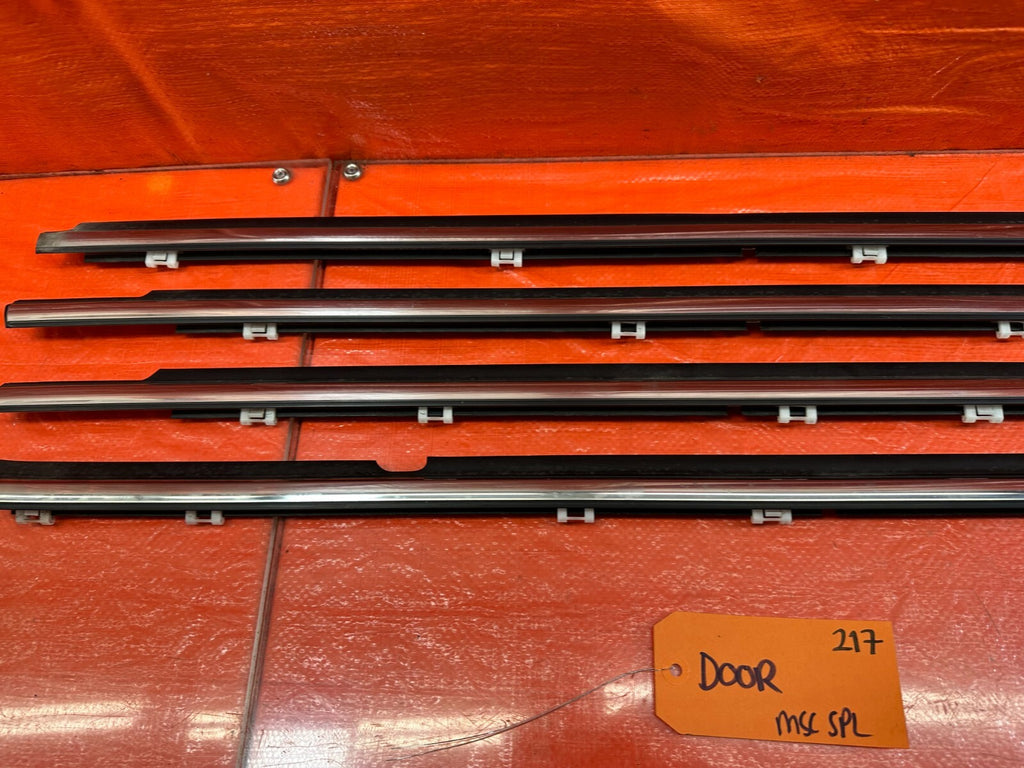 08 15 LANCER EVOLUTION X EVO 10 LEFT RIGHT FRONT REAR CHROME DOOR GLASS TRIM 2178