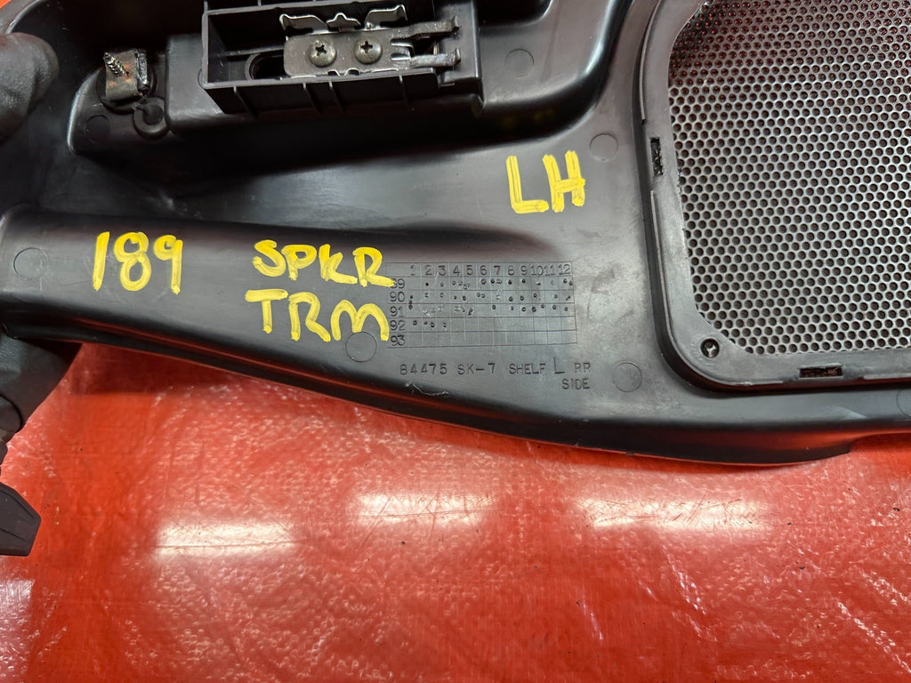 90 93 ACURA INTEGRA 2D   CARGO COVER PRIVACY TRIM   LEFT SIDE   BLACK   OEM #18914
