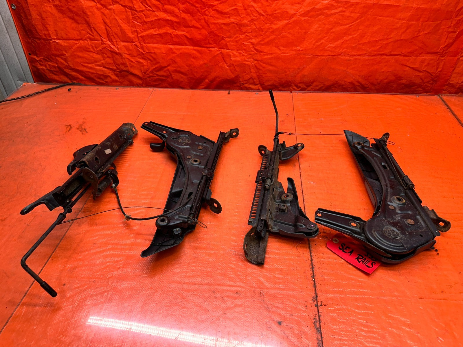 92 95 HONDA CIVIC EX 2D   FRONT SEAT SLIDER RAILS TRACKS LEFT RIGHT   OEM #3336
