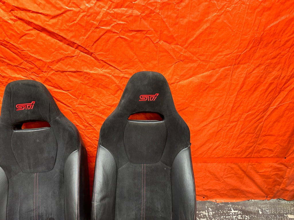08-14 SUBARU IMPREZA WRX STI FRONT SEATS PAIR DRIVER PASSENGER OEM #747