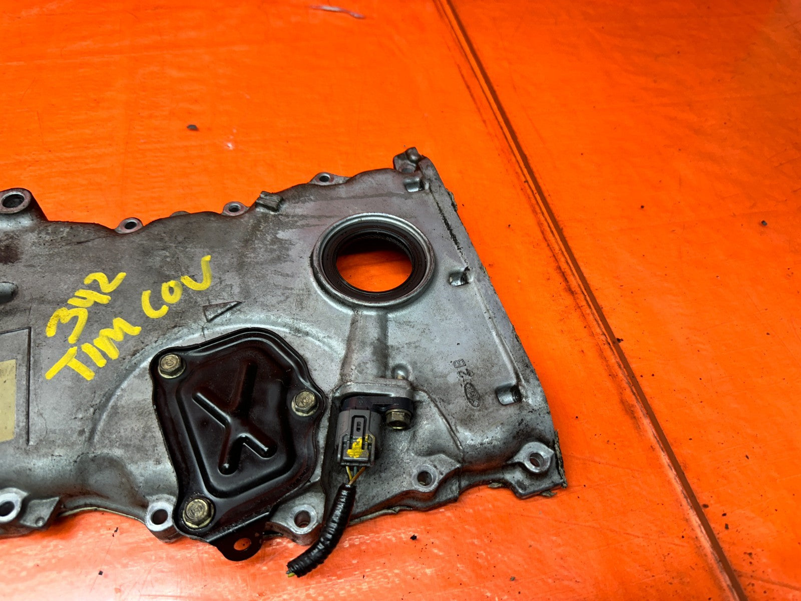 04-05 ACURA TSX 4D 2.4L K24A2 ENGINE TIMING CHAIN COVER ALUMINUM OEM #34211