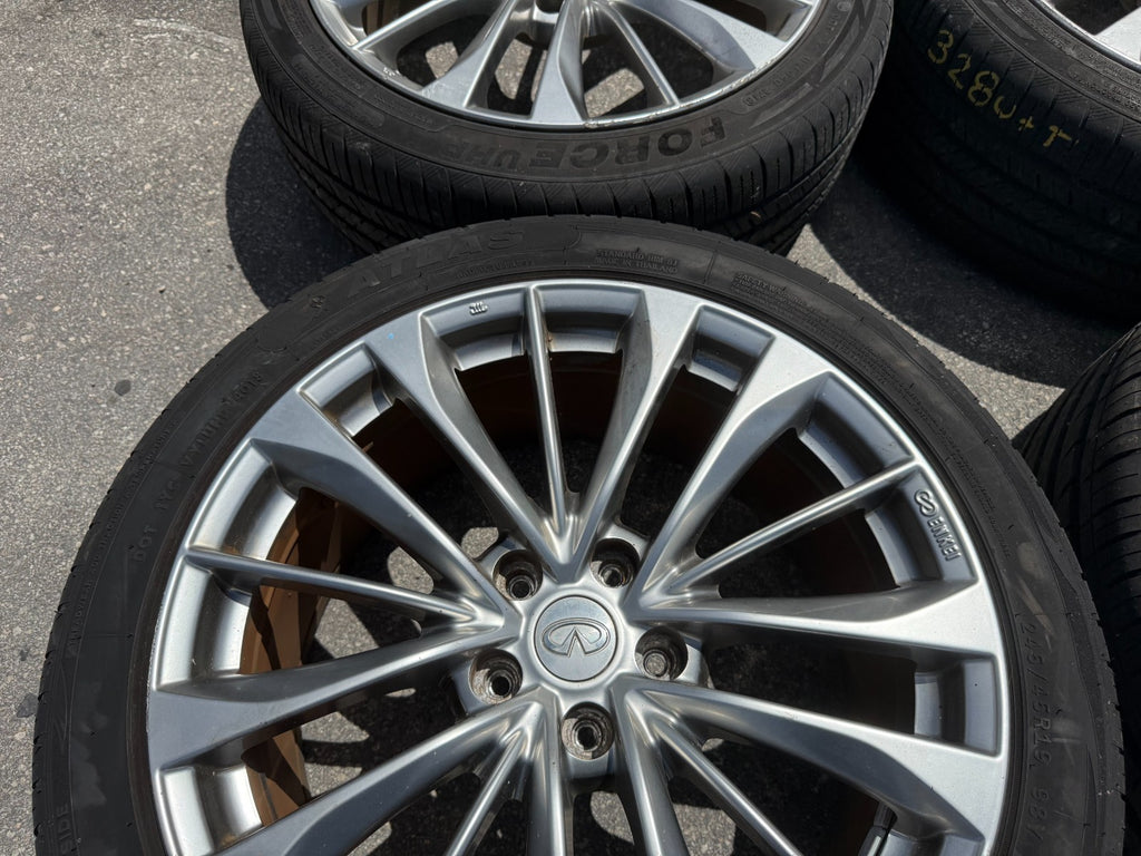 08 15 INFINITI G37 & Q60 SPORT MODEL 19 INCH 15 SPOKE ENKEI WHEELS RIMS OEM #3288