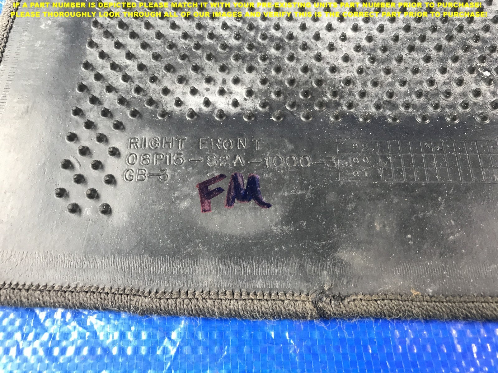 OEM 2000 2001 00 01 HONDA S2000 PASSENGER RIGHT FLOOR MAT R RH4