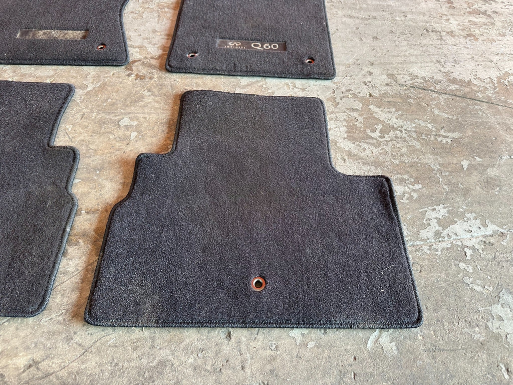 17 20 INFINITI Q60   FLOOR MAT SET   BLACK COLOR   LEFT RIGHT FRONT REAR OEM 20011