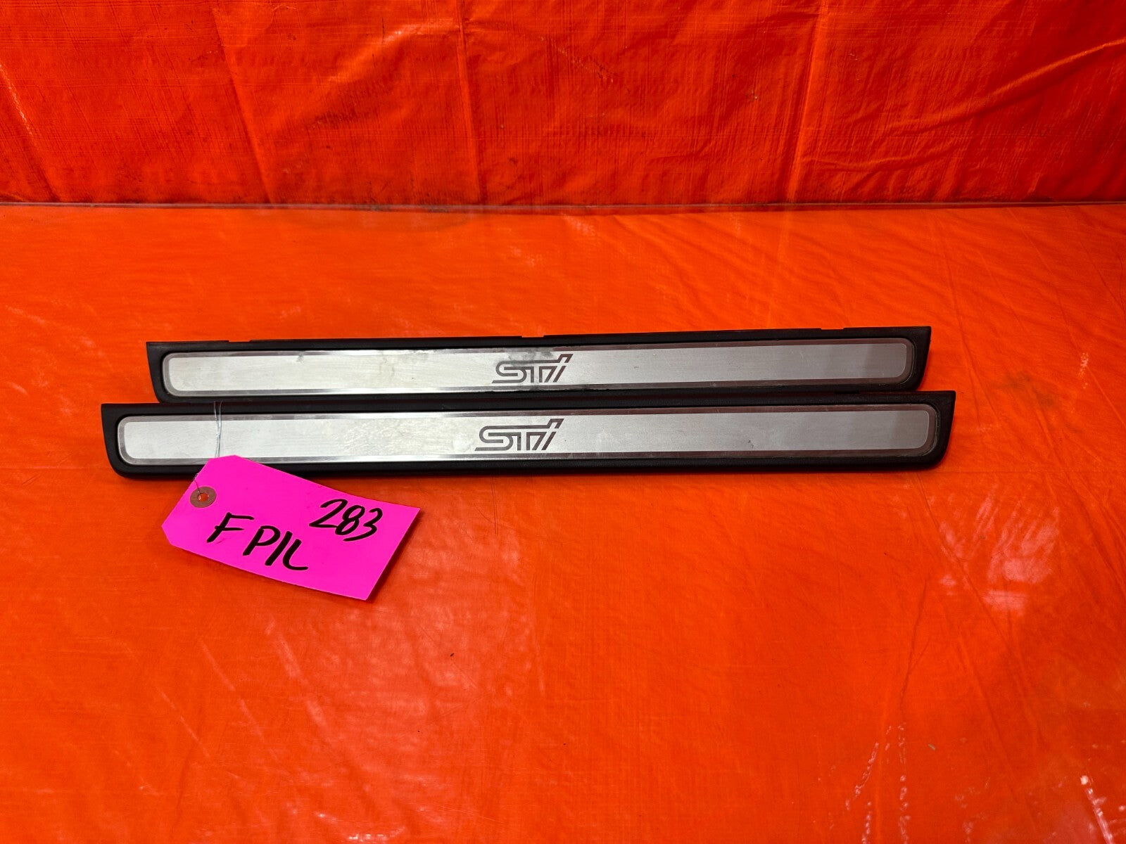 08 14 SUBARU IMPREZA WRX & STI WAGON   LEFT AND RIGHT FLOOR PILLARS SCUFF PLATE0