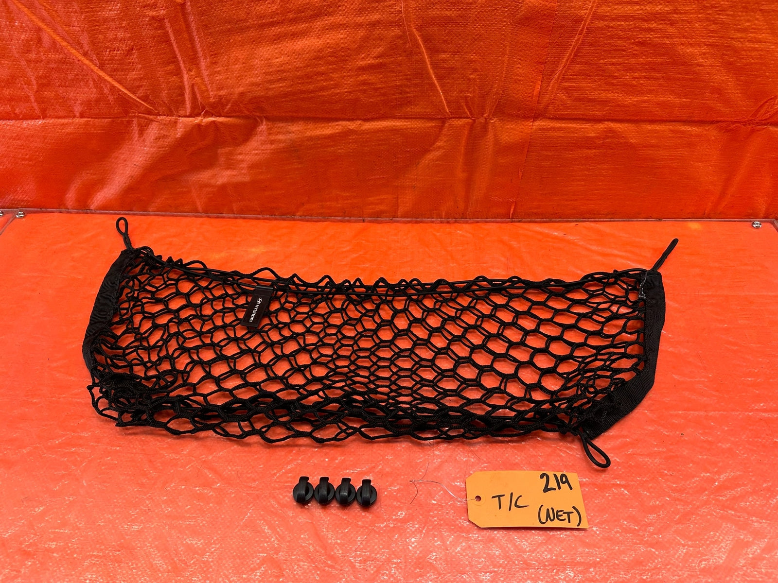 10 16 HYUNDAI GENESIS COUPE   REAR TRUNK / CARGE NET W/ 4 MOUNTING CLIPS OEM 2190