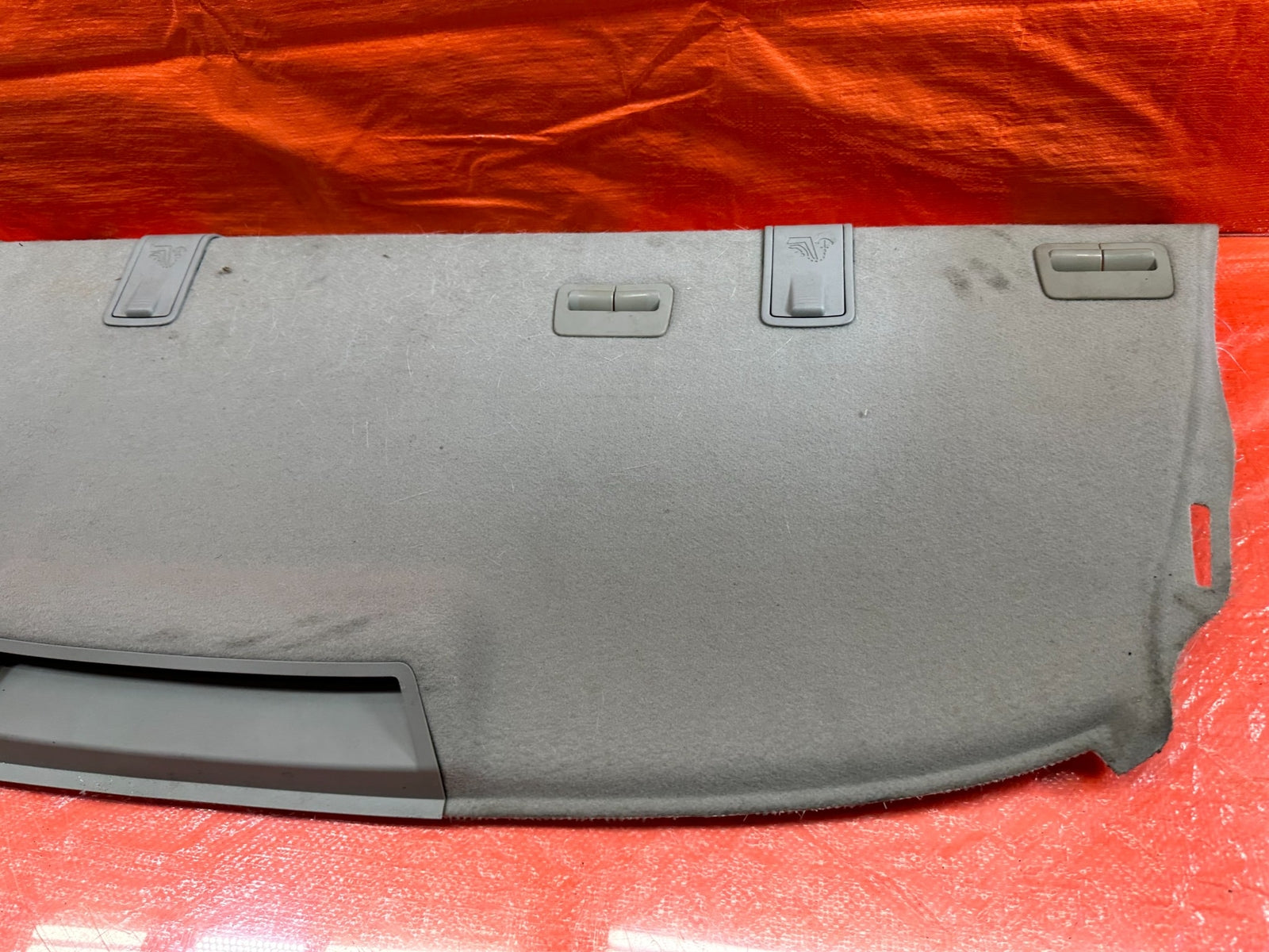 07 13 INFINITI G35 G37 SEDAN   REAR SPEAKER COVER TRAY LINER TRIM   GRAY OEM 1925