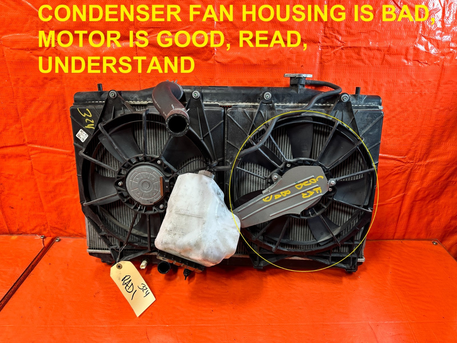 18 22 HONDA ACCORD 1.5L   RADIATOR W/ BOTH COOLING FANS & OVERFLOW TANK OEM 3240