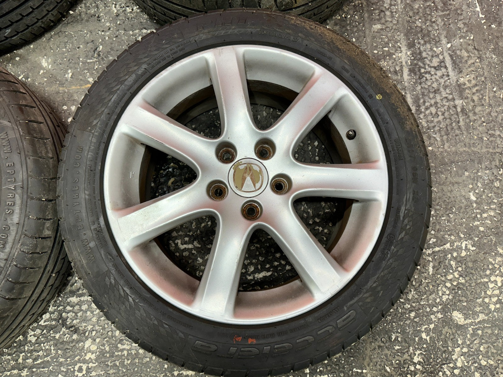 04 08 ACURA TSX 17 INCH WHEELS  W/ GOOD TIRES RIMS ALLOY OEM #3308