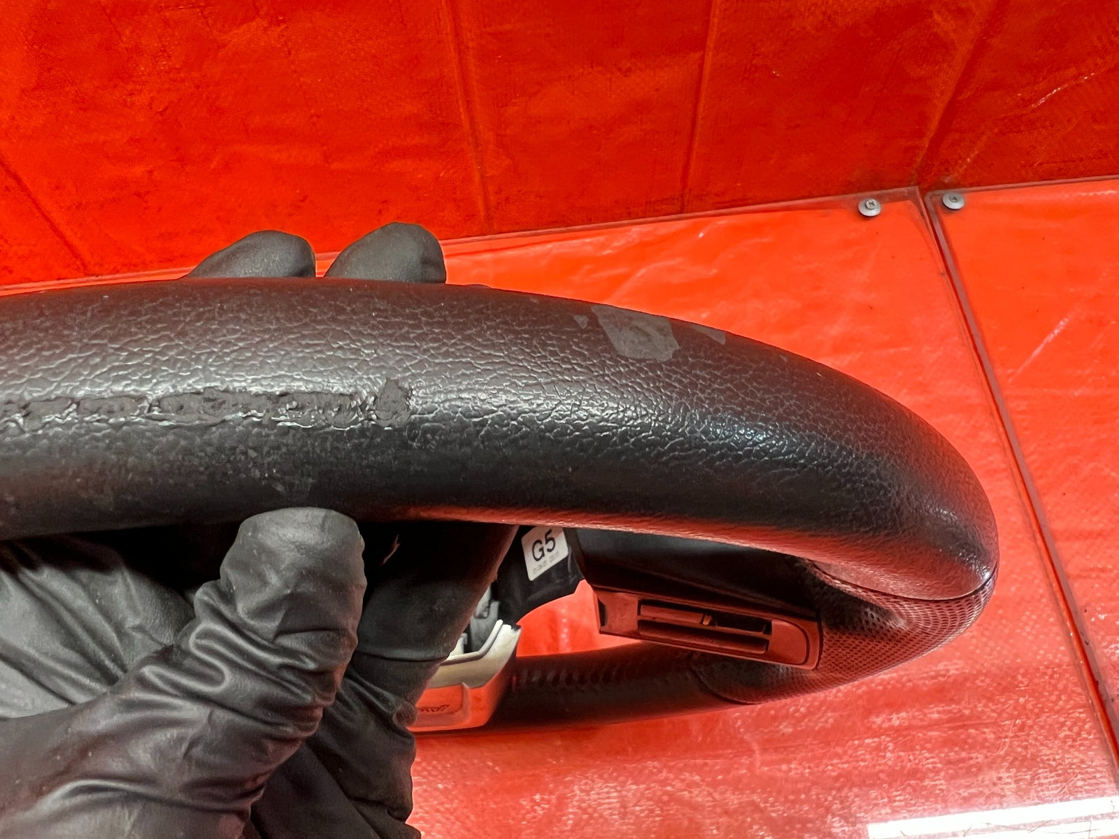 15 20 SUBARU WRX STI   STEERING WHEEL   BLACK LEATHER WRAP   OEM FACTORY #17017