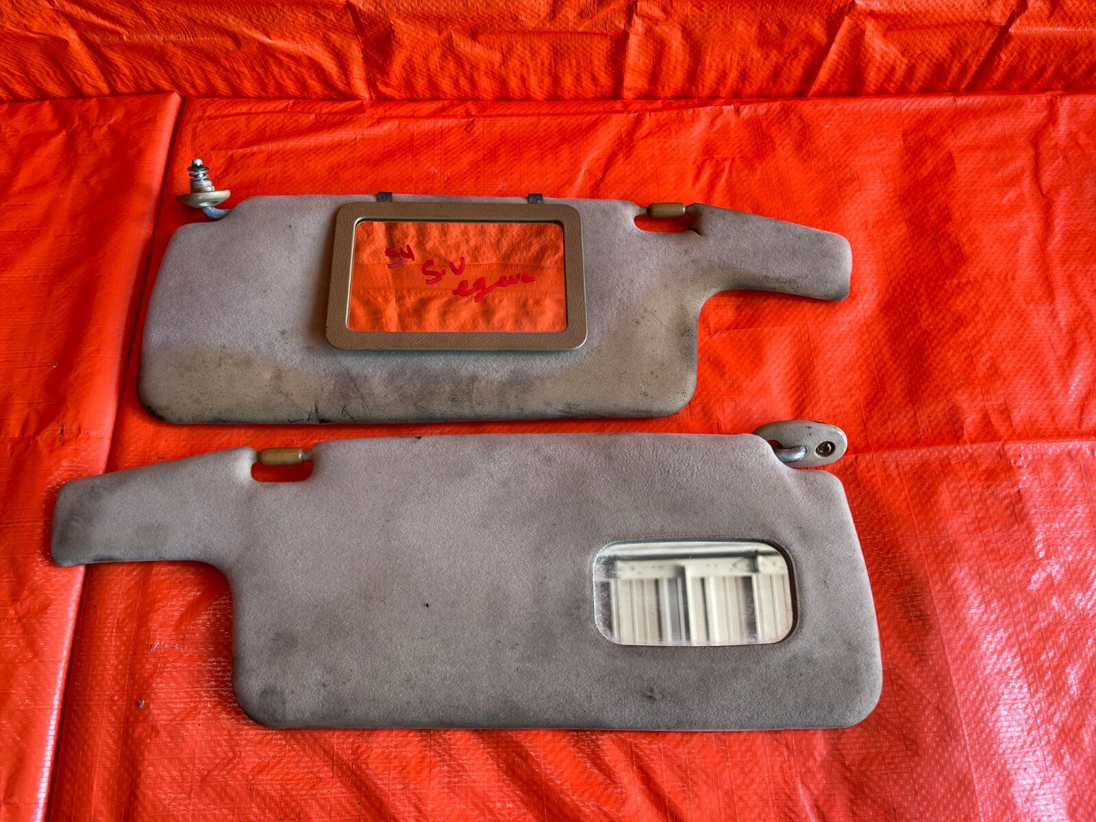 93 94 HONDA CIVIC   4 DOOR SEDAN   BROWN / TAN   SUN VISOR SET LEFT RIGHT OEM OE6