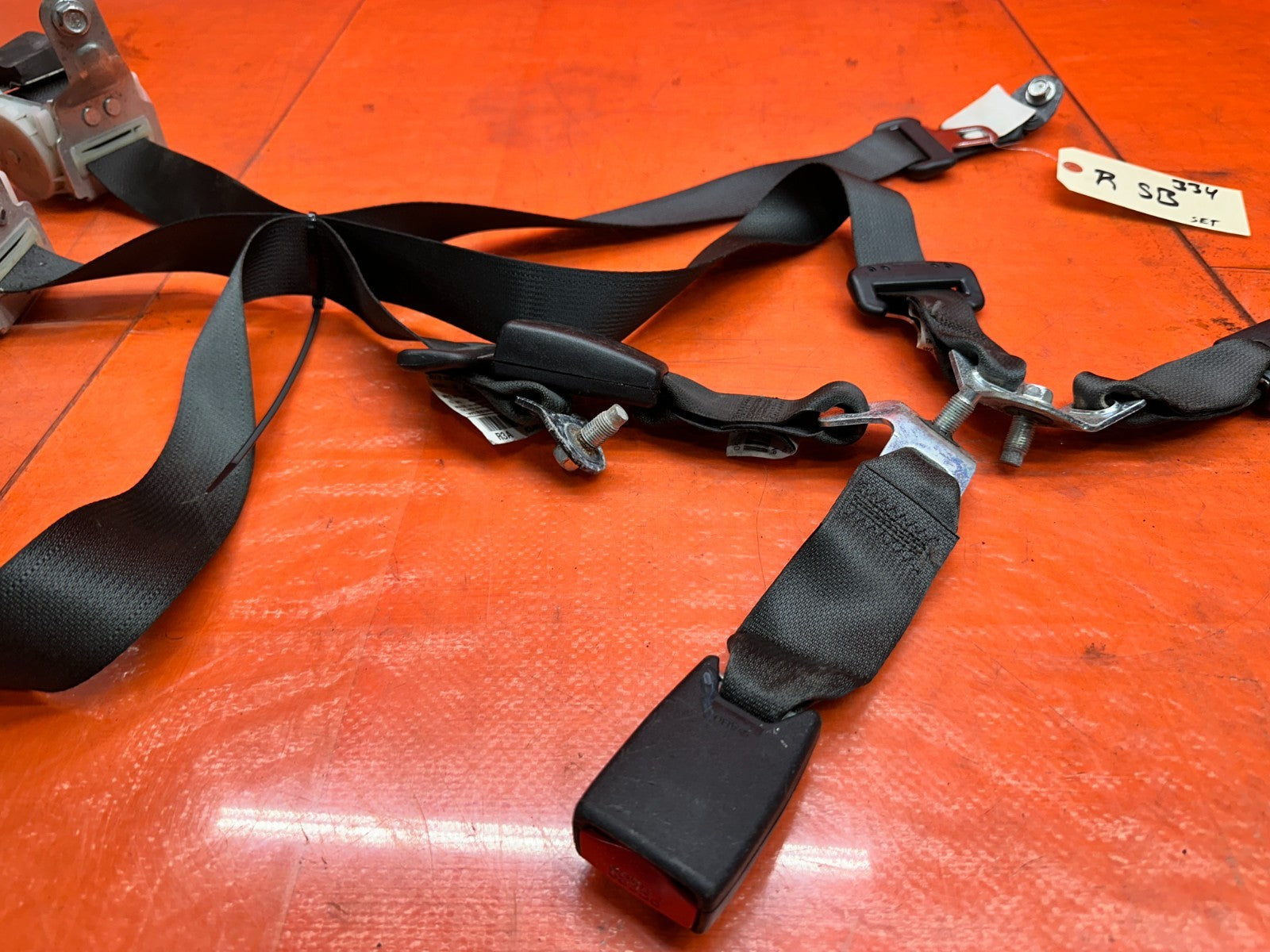 13 15 HONDA CIVIC SI 4D 2.4L REAR LEFT RIGHT CENTER SEAT BELT RETRACTOR SET OEM6