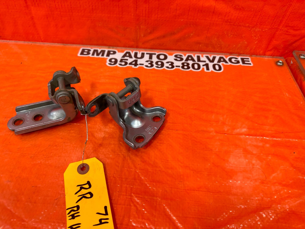 2012 SUBARU WRX STI SEDAN PASSENGER RIGHT REAR DOOR HINGE SET UPPER LOWER OEM 745