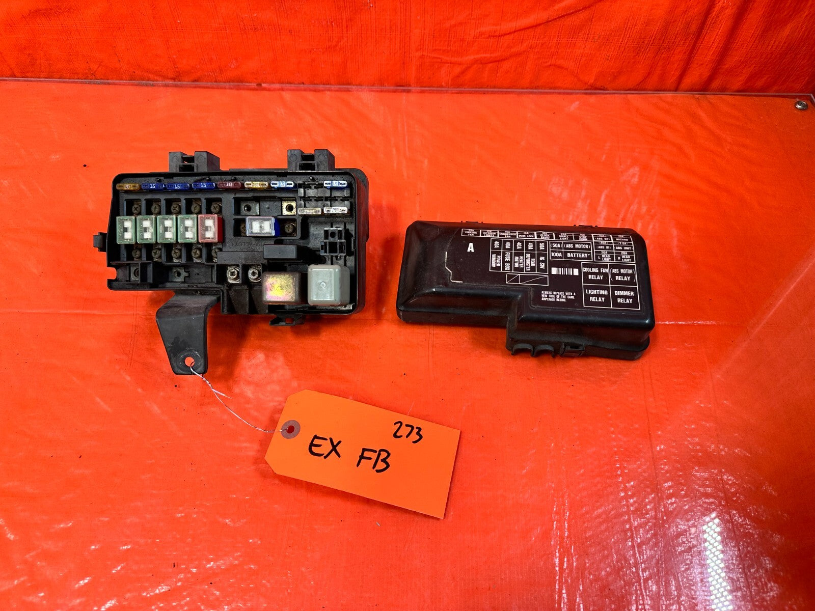 92 96 HONDA PRELUDE   EXTERIOR ENGINE BAY FUSE BOX COVER LID DIAGRAM   OEM #2730