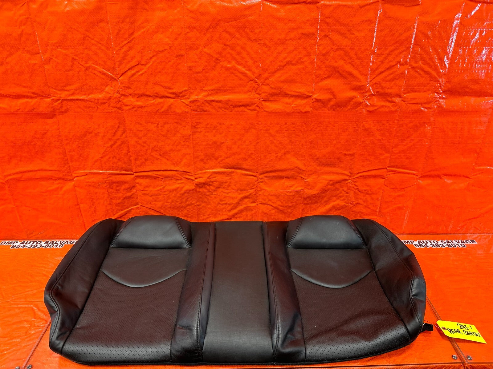 08 09 INFINITI G37 COUPE SPORT REAR UPPER SEAT BLACK LEATHER COVER SKIN OEM 2450