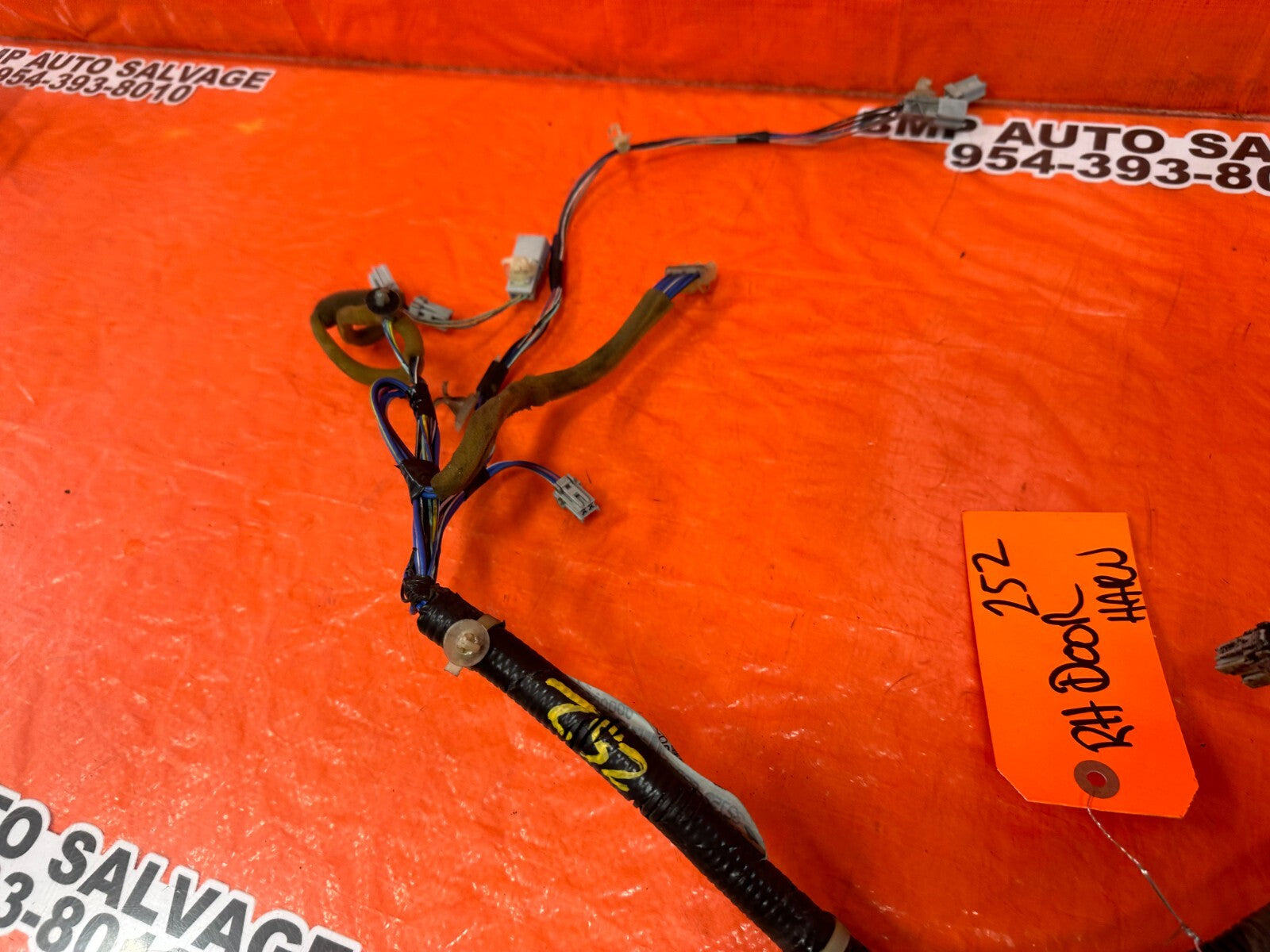 97 98 HONDA PRELUDE   PASSENGER RIGHT DOOR WIRING HARNESS WIRE LOOM   OEM #2526