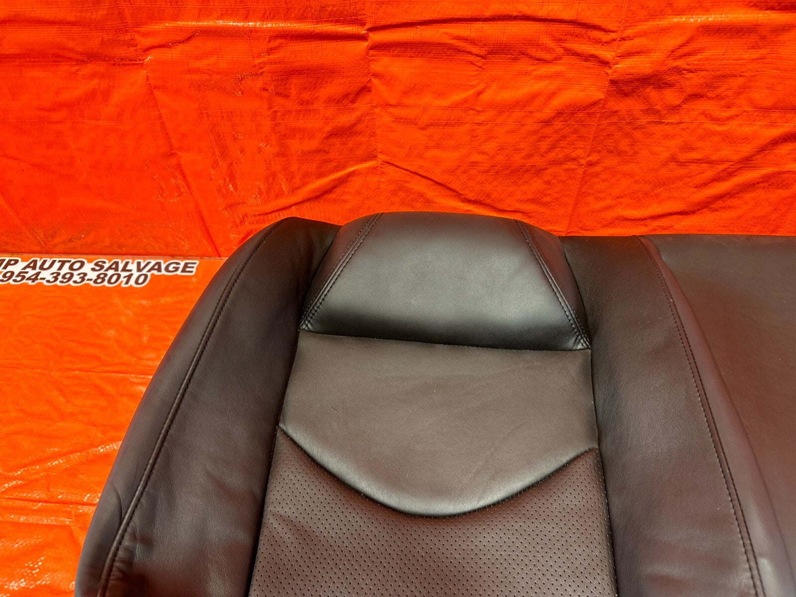 08 09 INFINITI G37 COUPE SPORT REAR UPPER SEAT BLACK LEATHER COVER SKIN OEM 24512