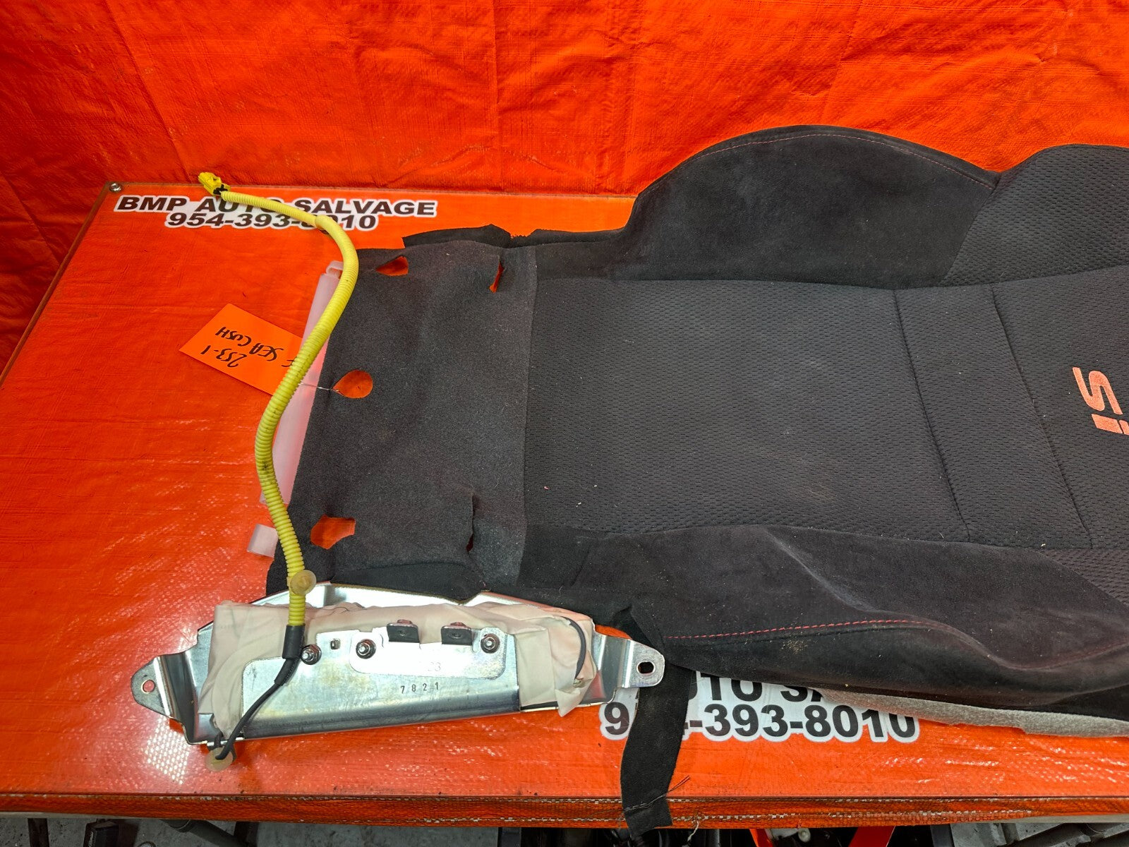 06 11 HONDA CIVIC SI RIGHT FRONT UPPER SEAT SKIN CLOTH FABRIC COVER OEM #2538
