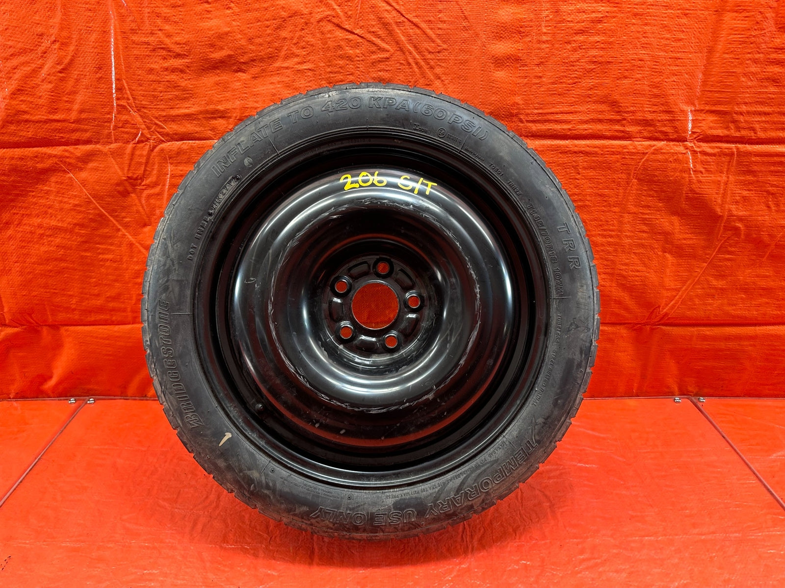 08 15 LANCER EVOLUTION X EVO 10   EMERGENCY SPARE BACK UP TIRE WHEEL RIM OEM 2060