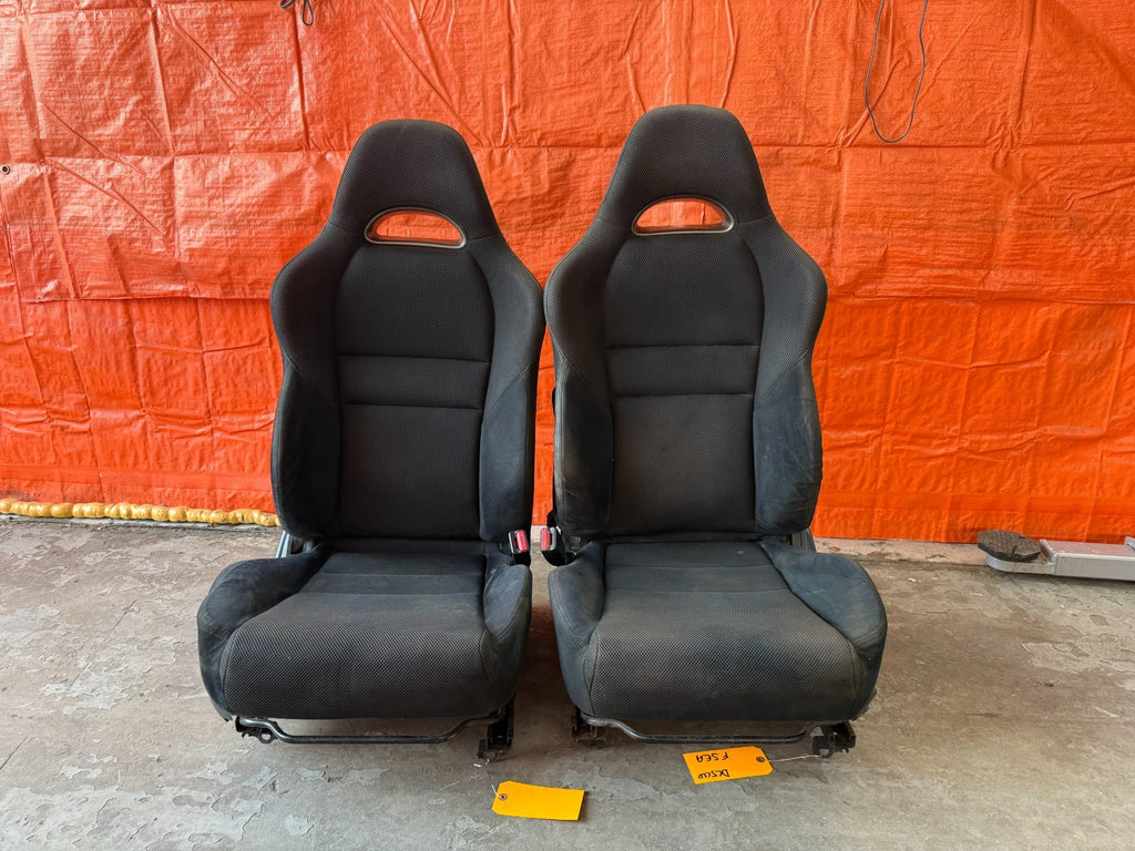 02 06 ACURA RSX   BLACK SUEDE FRONT CLOTH SEATS   LEFT AND RIGHT OEM FACOTRY OE1