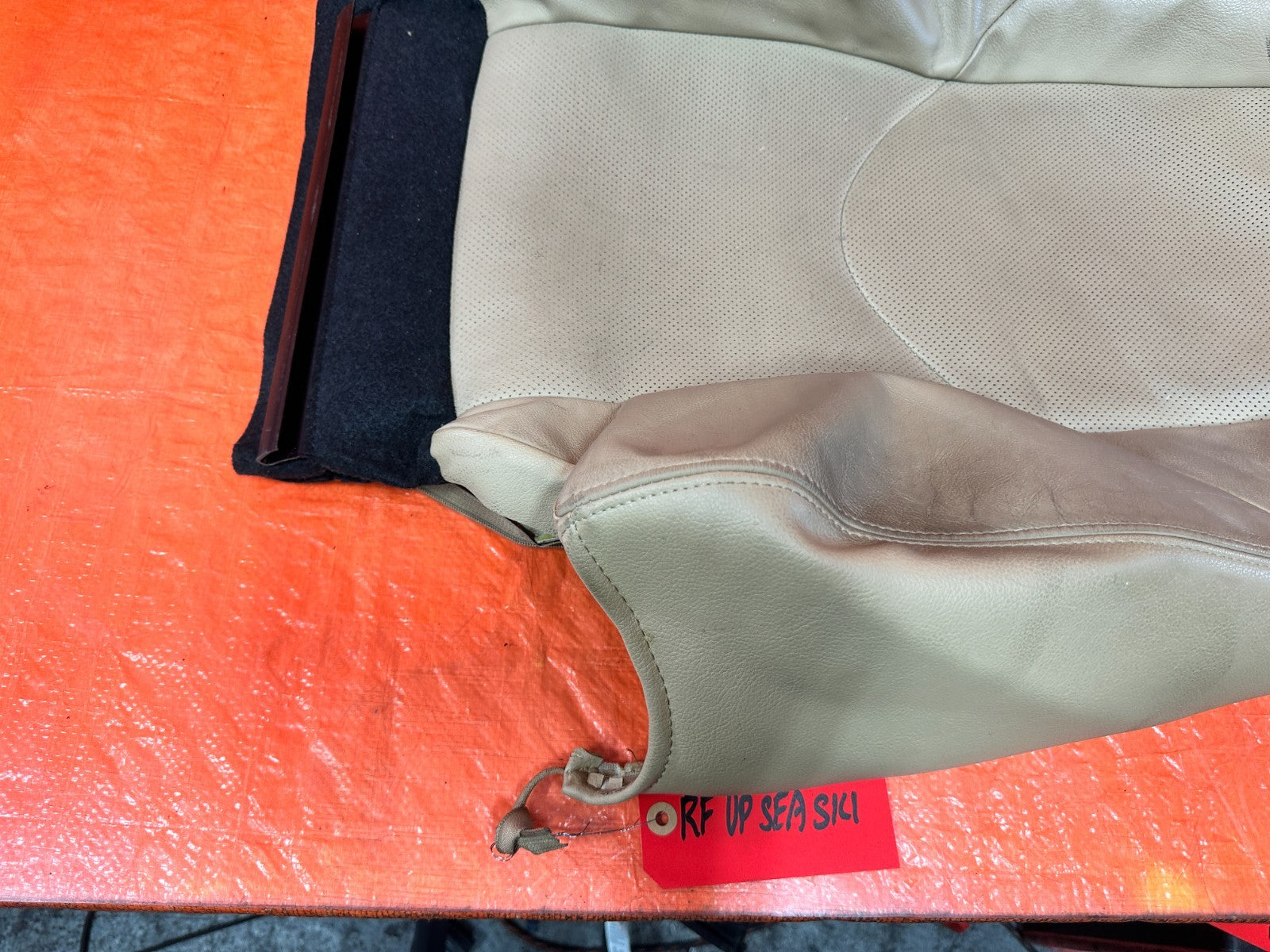 09 11 MAZDA RX8 RX 8   RIGHT FRONT UPPER SEAT SKIN WRAP TAN   OEM 3034