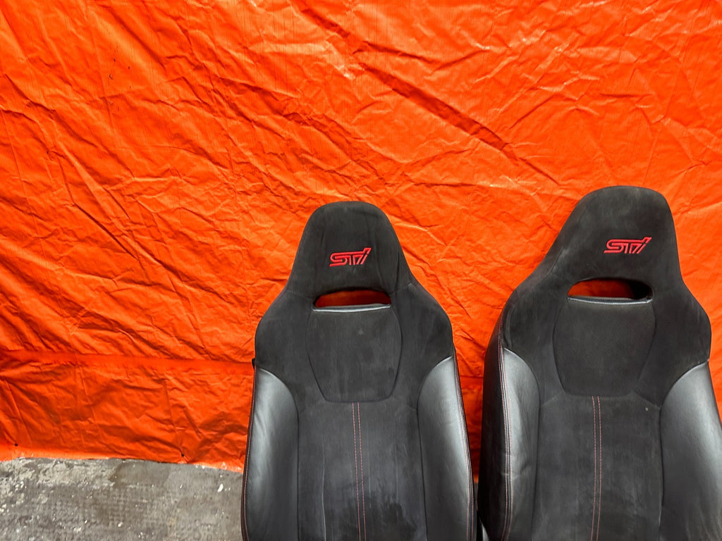 08-14 SUBARU IMPREZA WRX STI FRONT SEATS PAIR DRIVER PASSENGER OEM #7413