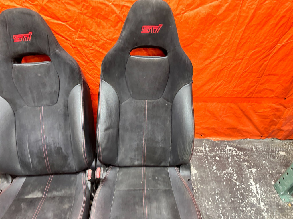 08-14 SUBARU IMPREZA WRX STI FRONT SEATS PAIR DRIVER PASSENGER OEM #746