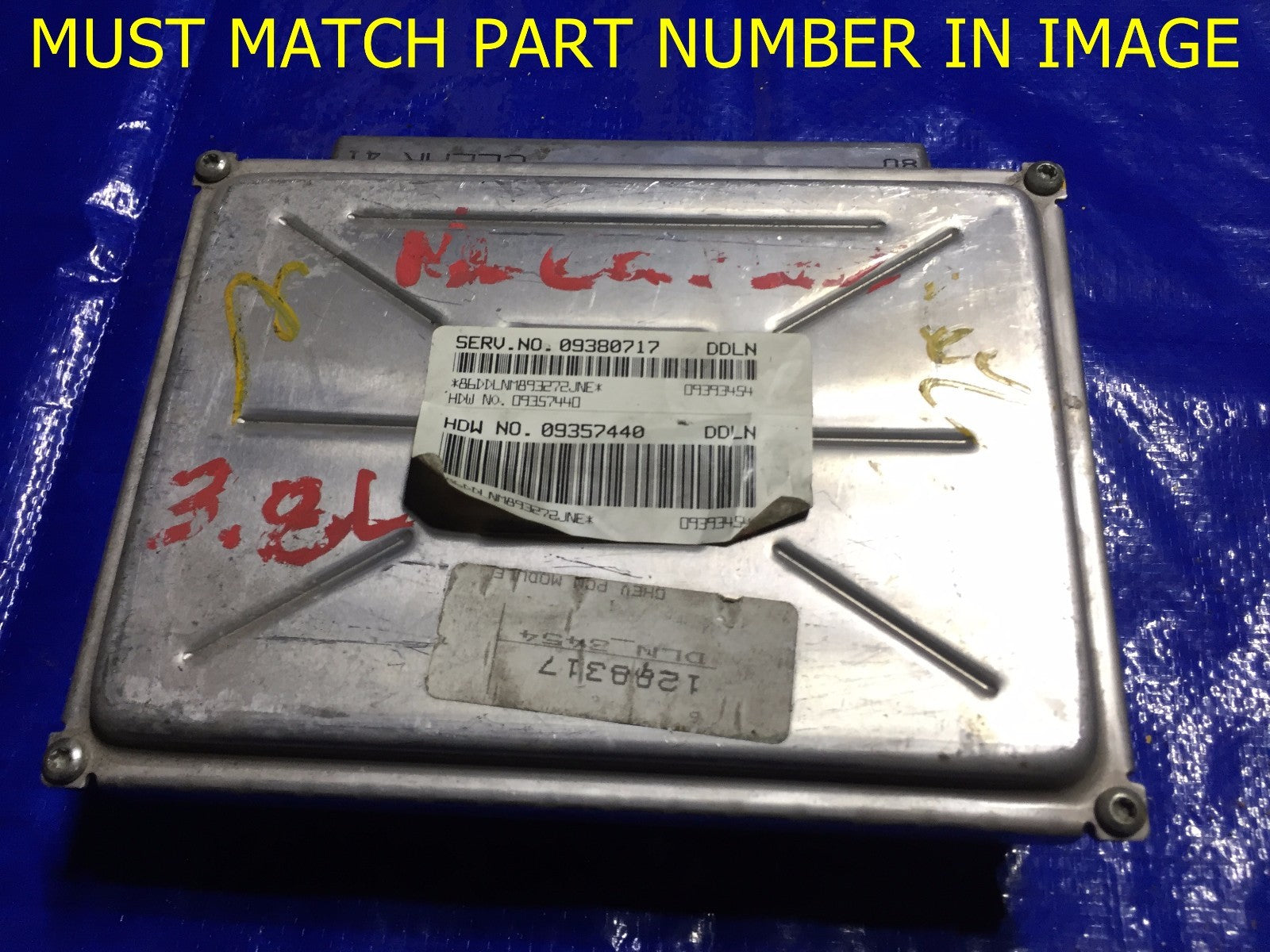 OEM GM 3.8L ENGINE COMPUTER ECU ECM BRAIN EBX MODULE 09380717 DDLN0