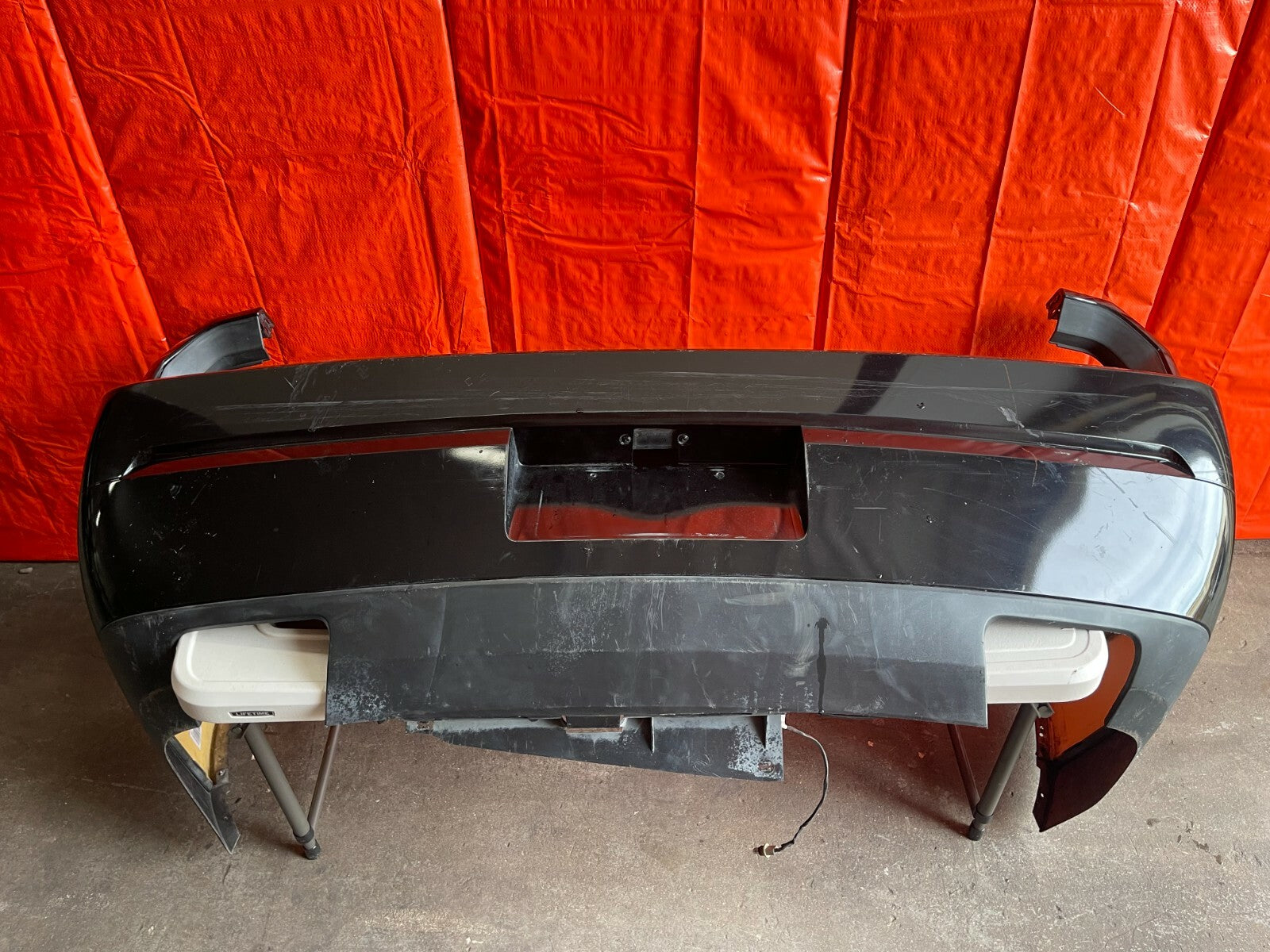 11 14 DODGE CHALLENGER R/T COMPLETE REAR BUMPER COVER W/ ALL TRIM TOP & BOTTOM0