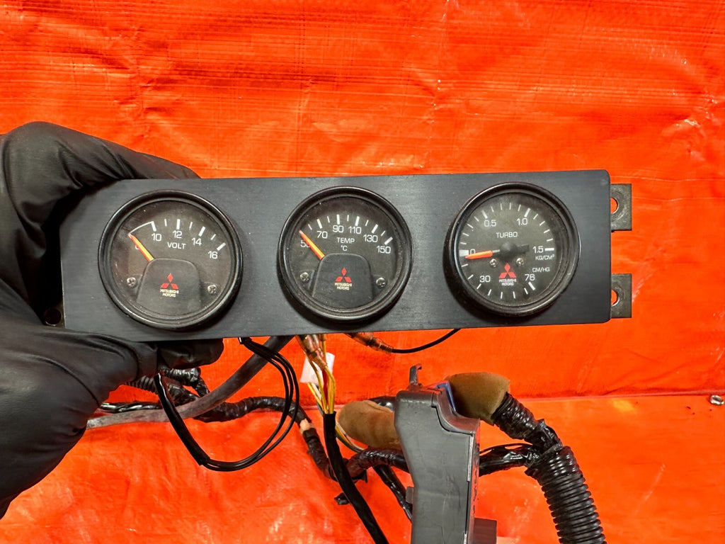 2006 06 LANCER EVOLUTION IX EVO 9 MR VOLT TEMP TURBO MR GAUGES W/ ALL WIRING OEM16