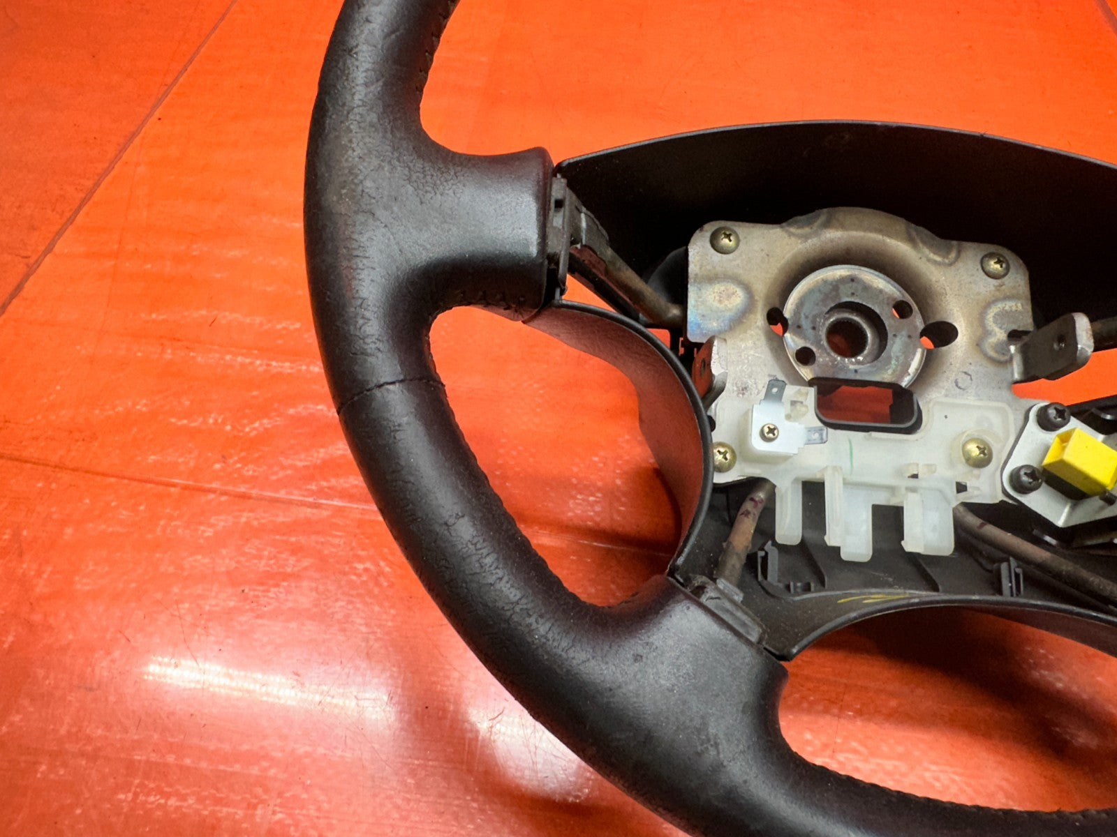 97 01 HONDA PRELUDE 2.2L BLACK LEATHER STEERING WHEEL BARE WHEEL CORE OEM #3358